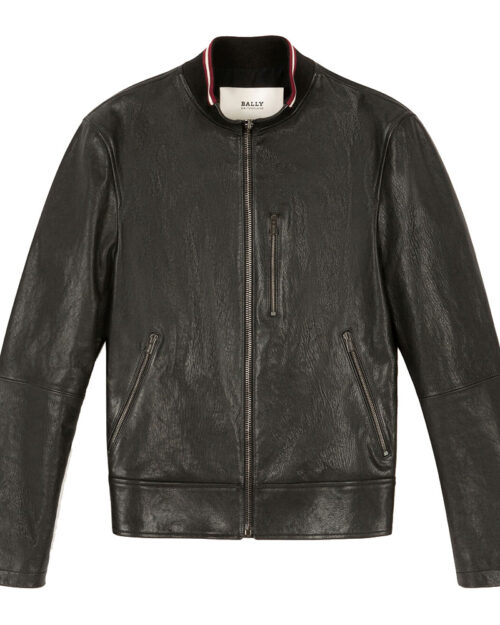 Bally Stripe Blouson Leather Jacket