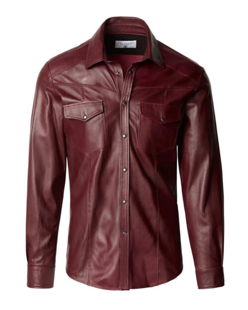 Leather Button Down Shirt