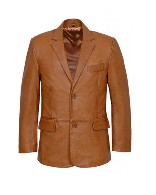 Vibrant Orange Leather Coat